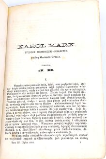BIBLIOTEKA WARSZAWSKA 1886 t.III, Karol Marx - 4