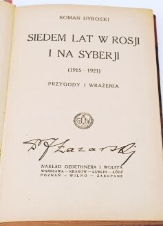 DYBOSKI- SIEDEM LAT W ROSJI I NA SYBERJI wyd. 1922 - 2