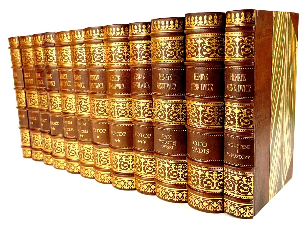 SIENKIEWICZ- WYBÓR PISM t.1-12 (kolekcja książek w półskórzanej oprawie) wyd. 1954-5r.