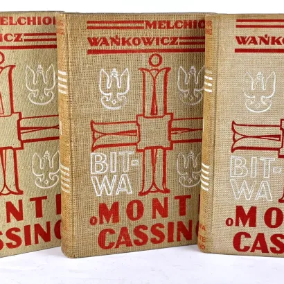 WAŃKOWICZ- BITWA O MONTE CASSINO  t. I-III ORYGINAŁ Rzym-Mediolan 1945-1947