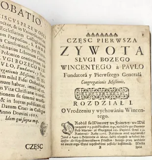 ABELLI - ŻYWOT SŁUGI BOŻEGO WINCENTEGO A PAULO Kraków 1688 - 5