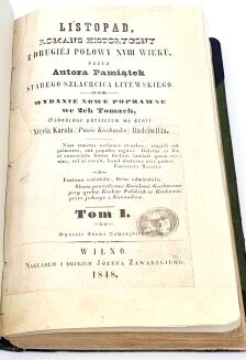 RZEWUSKI - LISTOPAD, ROMAS HISTORYCZNY Z DRUGIRJ POŁOWY XVIII WIEKU tomy 1-2 Wilno 1848r - 3