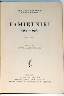 FERDYNAND FOCH - PAMIĘTNIKI Tom I-II [komplet] wyd. 1931r. OPRAWA ilustracje, plany, mapy - 9