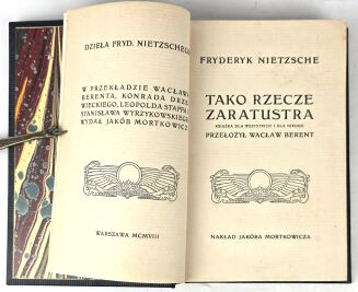 NIETZSCHE- TAKO RZECZE ZARATUSTRA 1908 oprawa luksusowa skóra - 4
