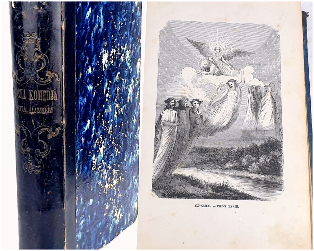 DANTE ALIGHIERI- BOSKA KOMEDIA/ THE DIVINE COMEDY. First Polish edition 1860, engravings.