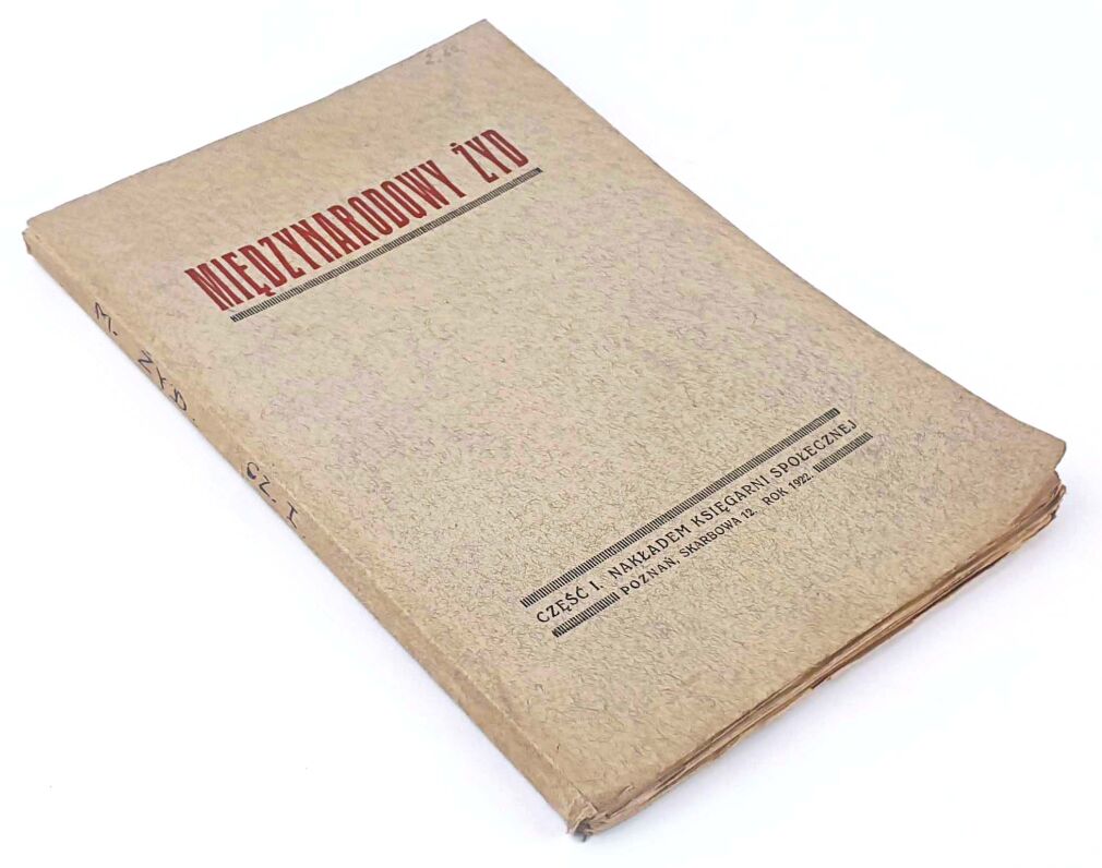 SZOTTOWA- MIĘDZYNARODOWY ŻYD wyd. 1922 antysemicka