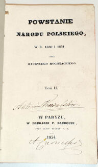 MOCHNACKI- POWSTANIE NARODU POLSKIEGO t. 1-2,  piękny półskórek z księgozbioru Feliksa Wężyka w Mroczeniu - 4