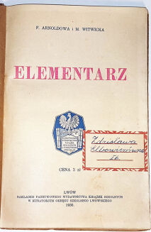 ARNOLDOWA, WITWICKA- ELEMENTARZ wyd. 1930 - 2