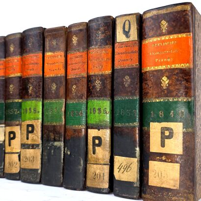 [PIERWSZE POLSKIE CZASOPISMO TEOLOGICZNE] PRZYJACIEL CHRZEŚCIJAŃSKIEJ PRAWDY. Czasopismo teologiczne dla oświecenia i zbudowania kapłanów najprzód, a potem katolickich chrześcijan, Przemyśl 1833–1840, roczniki 1–8 (komplet).