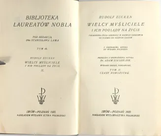 EUCKEN Rudolf - WIELCY MYŚLICIELE I ICH POGLĄDY NA ŻYCIE t.1-2 [komplet w 2 wol.] - 4