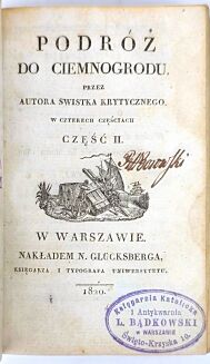 POTOCKI - PODRÓŻ DO CIEMNOGRODU cz.1-4 [komplet w 1 wol.]1820r. , pierwodruk - 4