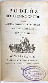 POTOCKI - PODRÓŻ DO CIEMNOGRODU cz.1-4 [komplet w 1 wol.]1820r. , pierwodruk - 3