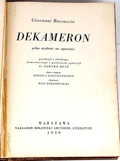 BOCCACCIO- DEKAMERON  wyd. 1930r. ilustracje MAJI BEREZOWSKIEJ - 5