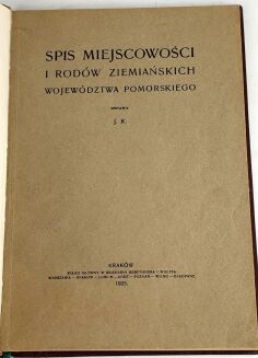 KRZEPELA- SPIS MIEJSCOWOŚCI I RODÓW ZIEMIAŃSKICH WOJEWÓDZTWA POMORSKIEGO - 2