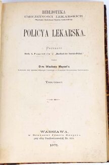 PAPPENHEIM- POLICYA LEKARSKA T. III wyd. 1871 - 3