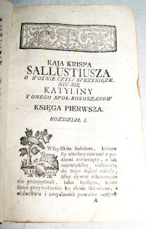 PILCHOWSKI- KAJA KRISPA SALLUSTIUSZA O WOYNACH Z KATYLINĄ I JOGURTHĄ wyd. Wilno 1767 - 7