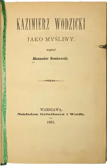 REMBOWSKI - KAZIMIERZ WODZICKI JAKO MYŚLIWY wyd. 1891 - 3