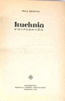 KUCHNIA WARSZAWSKA wyd. 1963 - 5
