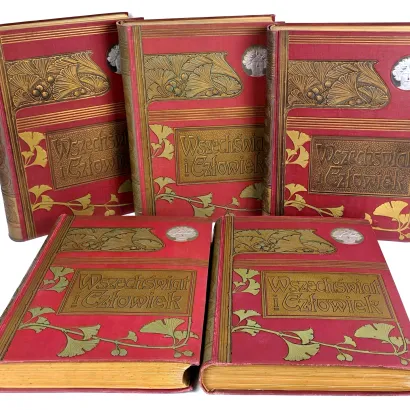 KREMER- WSZECHŚWIAT I CZŁOWIEK wyd. 1905r. t.1-5 [komplet w 5 wol.] setki ilustracji, piękny stan