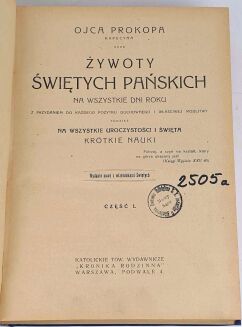 OJCA PROKOPA ŻYWOTY ŚWIĘTYCH PAŃSKICH wyd. 1901 oprawa wydawnicza, stan! - 4