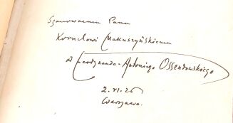 OSSENDOWSKI- PŁOMIENNA PÓŁNOC 1926 dedykacja Autora dla Kornela Makuszyńskiego - 4