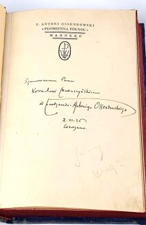 OSSENDOWSKI- PŁOMIENNA PÓŁNOC 1926 dedykacja Autora dla Kornela Makuszyńskiego - 5
