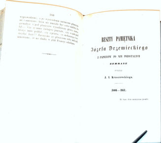 KRASZEWSKI- PAMIĘTNIKI JÓZEFA DRZEWIECKIEGO Wilno 1858 - 7