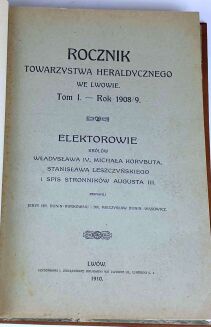 ROCZNIK TOWARZYSTWA HERALDYCZNEGO WE LWOWIE t. I-XI  rok 1908-1932 - 5