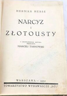 HESSE - NARCYZ I ZŁOTOUSTY wyd.1, 1931 - 2