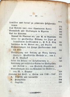 VON SCHULTES -  NEUES TASCHENBUCH FÜR NATUR- FORST- UND JAGDFREUNDE 1847 - 5