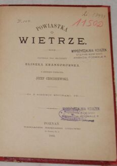 KRASNOHORSKA - POWIASTKA O WIETRZE 1884r. ryciny - 2