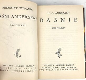 ANDERSEN - BAŚNIE Tom I-V [w 2 wol.] wyd.1931r. - 4