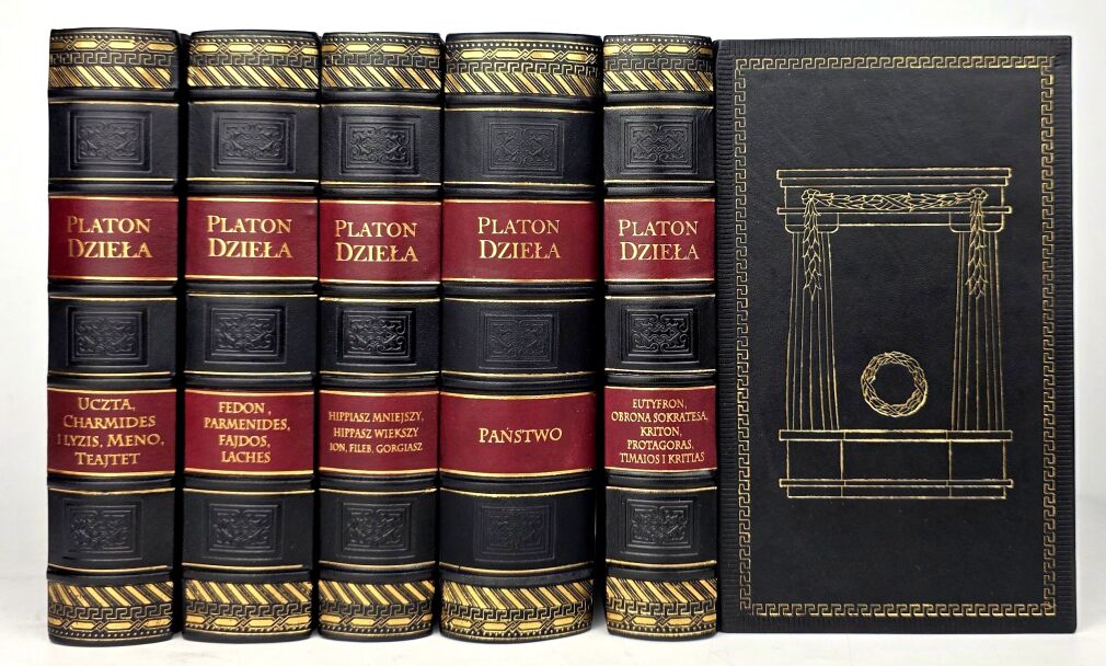 PLATON- DZIEŁA 5wol. 1958-60, kolekcja w skórzanej oprawie