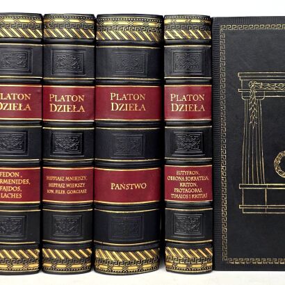PLATON- DZIEŁA 5wol. 1958-60, kolekcja w skórzanej oprawie
