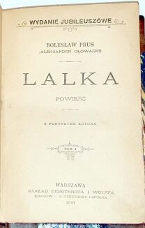PRUS- LALKA wyd. 1897 t. 1-2 [komplet w 2 wol.] półskórek  - 3