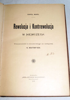 MARX, ENGELS- REWOLUCJA I KONTRREWOLUCJA W NIEMCZECH / REVOLUTION AND COUNTER-REVOLUTION IN GERMANY ed. 1906 - 2