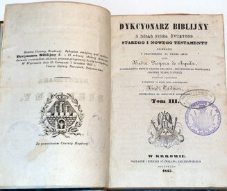 DYKCYONARZ BIBLIJNY z ksiąg Pisma Świętego t.1-4 [komplet w 2 wol.] wyd. 1844-5r. - 7