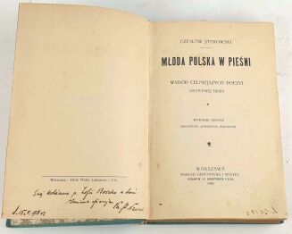 JANKOWSKI- MŁODA POLSKA W PIEŚNI wyd. 1903r.  Oprawa J.F. Puget - 3