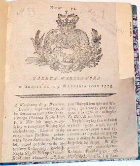 GAZETA WARSZAWSKA nr 72-95, wyd. 1775 - 2