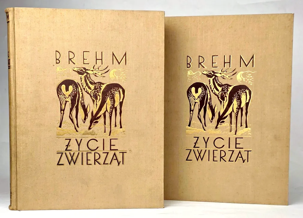 BREHM- ŻYCIE ZWIERZĄT T.I-II [komplet] OPRAWA WYDAWNICZA Barwne tablice, ryciny