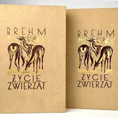 BREHM- ŻYCIE ZWIERZĄT T.I-II [komplet] OPRAWA WYDAWNICZA Barwne tablice, ryciny