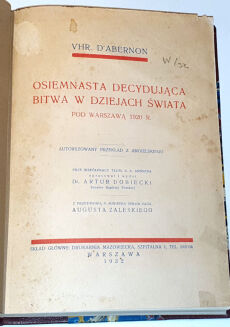 D'ABERNON - OSIEMNASTA DECYDUJĄCA BITWA W DZIEJACH ŚWIATA. Bitwa Warszawska - 2
