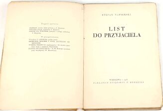 NAPIERSKI- LIST DO PRZYJACIELA 1928 projekt okładki St. Zalewski. Formizm - 2