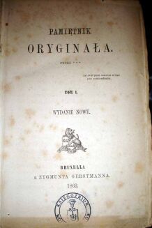 PAMIĘTNIK ORYGINAŁA wyd. 1862r. PÓŁSKÓREK - 2