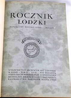 ROCZNIK ŁÓDZKI.T.2.1931, piękny egz. półskórek - 6