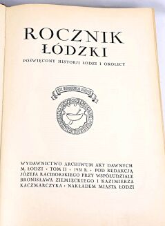 ROCZNIK ŁÓDZKI.T.2.1931, piękny egz. półskórek - 7