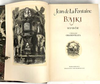 LA FONTAINE- BAJKI, il. Grandeville, luksusowa oprawa skórzana - 6