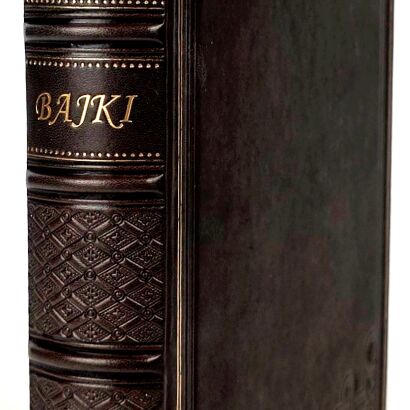 LA FONTAINE- BAJKI, il. Grandeville, luksusowa oprawa skórzana