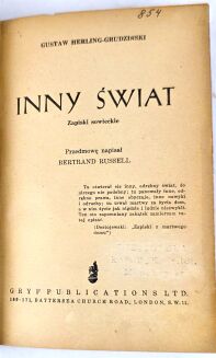 HERLING-GRUDZIŃSKI - INNY ŚWIAT wyd.1, Londyn 1953 - 5