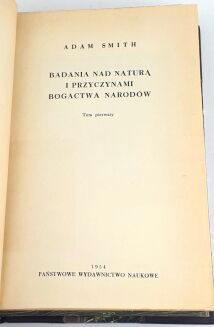 SMITH - BADANIA NAD NATURĄ I PRZYCZYNAMI BOGACTWA NARODÓW  T.1-2 [komplet w 2 wol.] - 4